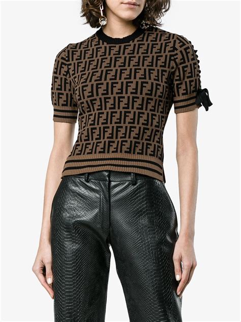 fendi brown outfit for womens|Fendi shirts for women.